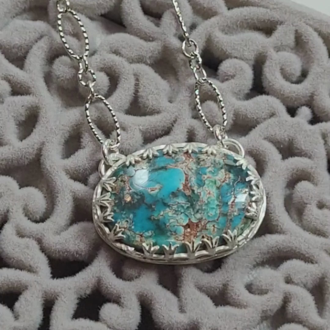 Egyptian Turquoise Necklace in Sterling Silver