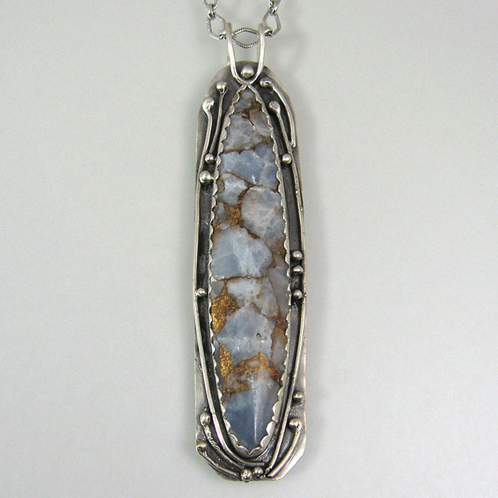 blue calcite necklace in sterling silver