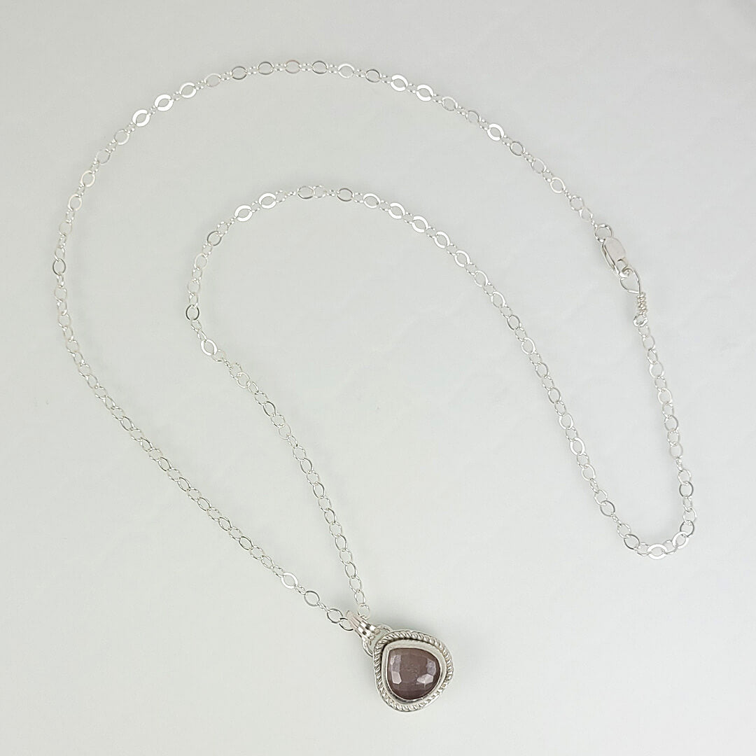 brown moonstone necklace in sterling silver