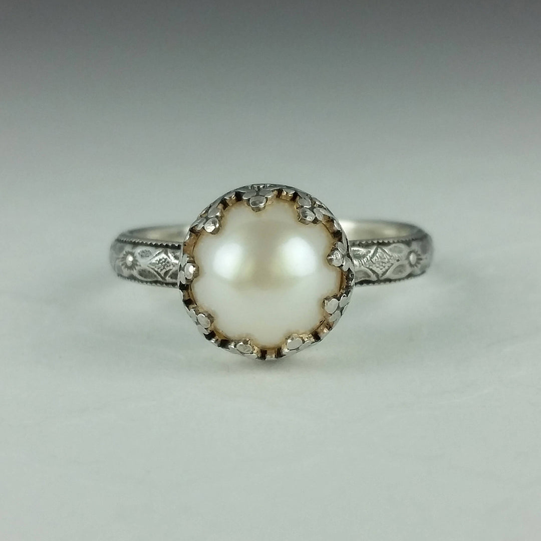 Vintage pearl and diamond ring Clearance