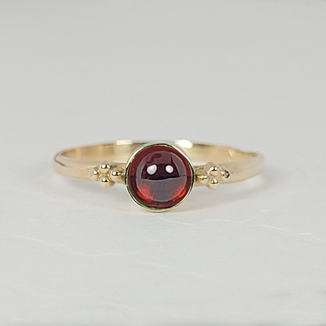 Garnet Engagement Ring in 14kt Yellow Gold