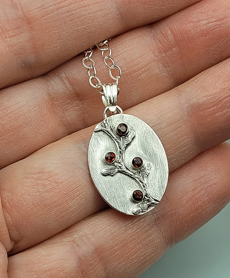 Raspberry Bramble Garnet Necklace