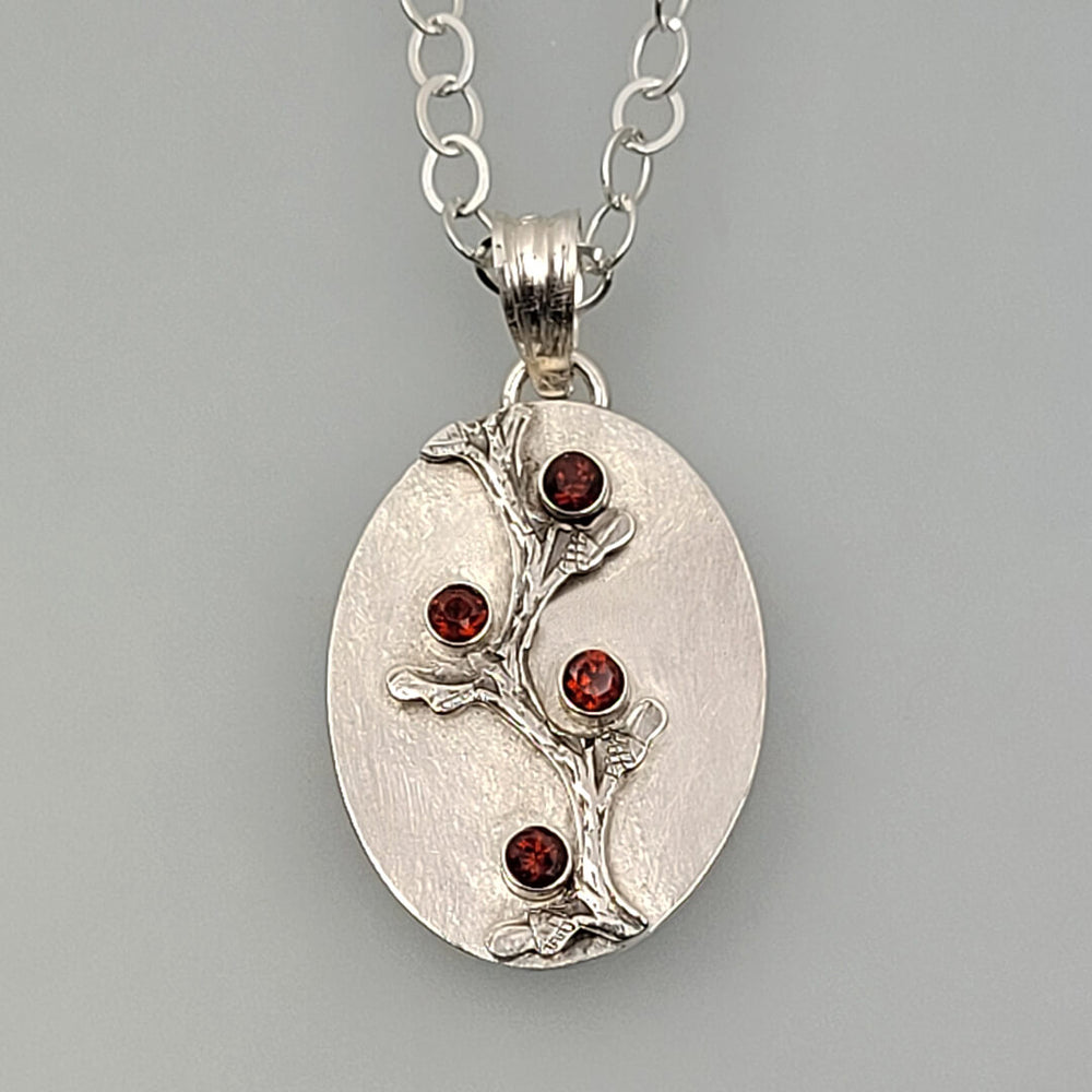 Raspberry Bramble Garnet Necklace