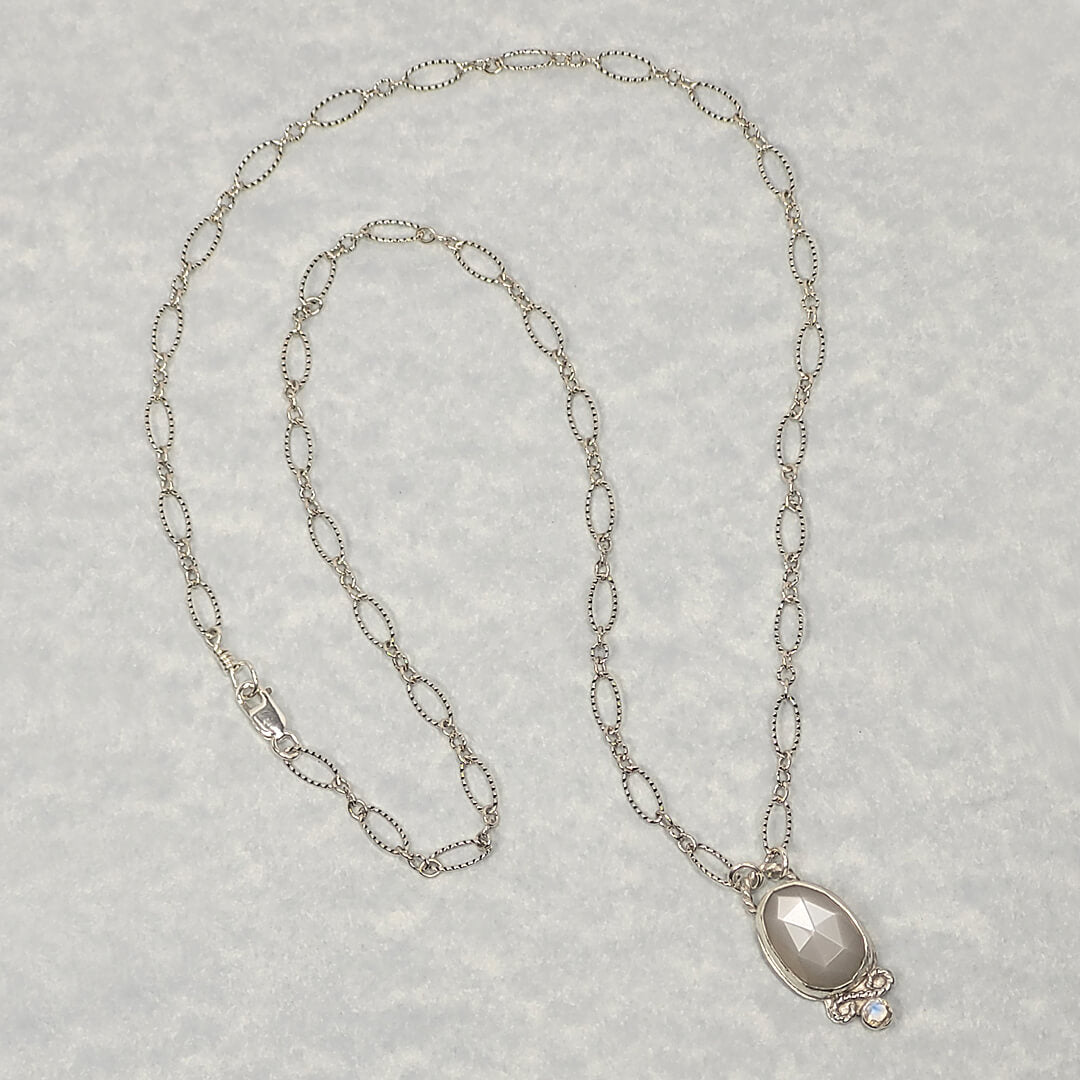moonstone and labradorite pendant necklace