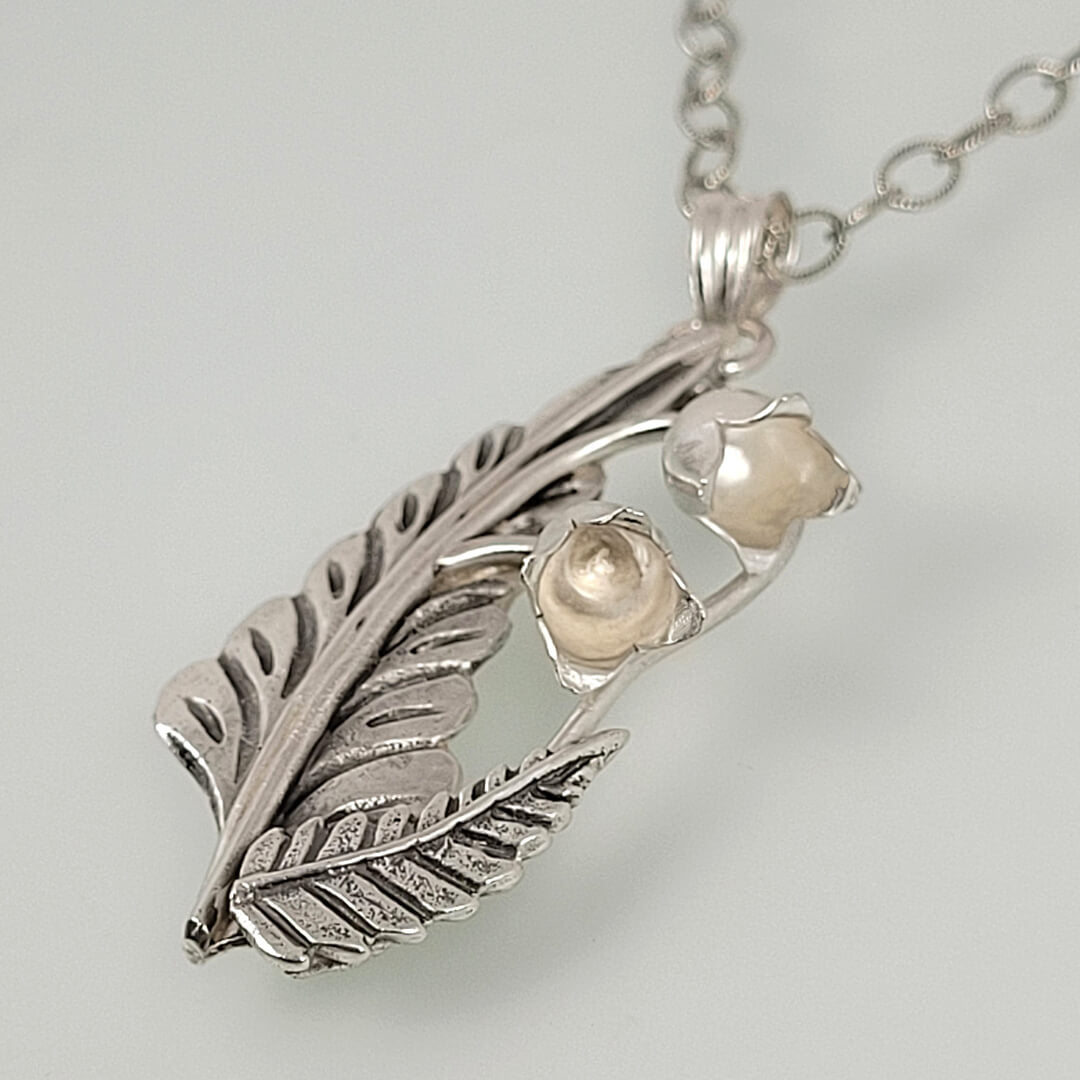 lily of the valley necklace in sterling silver
