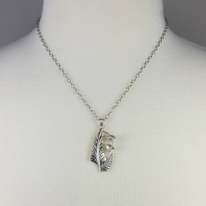 lily of the valley necklace in sterling silver