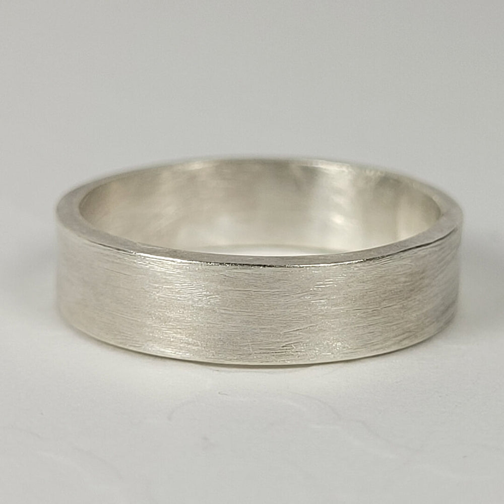 men's sterling silver wedding band with brushed finish
