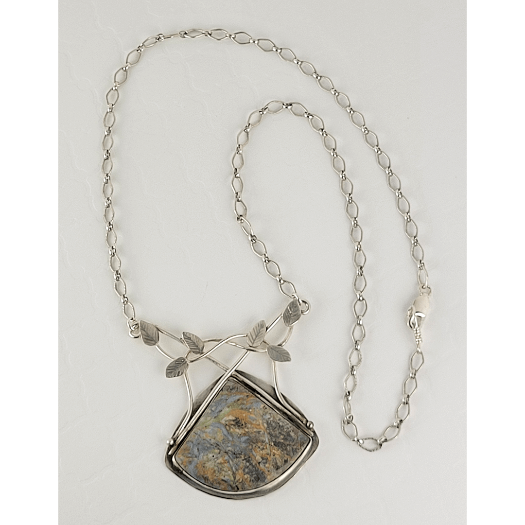 Mountain Jasper Gemstone Necklace with Vines