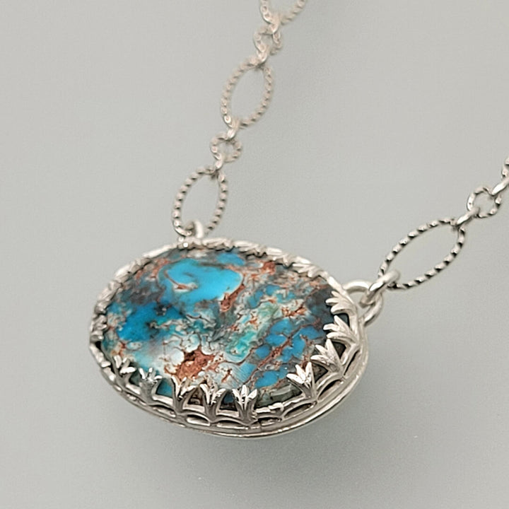 Egyptian Turquoise Necklace in Sterling Silver