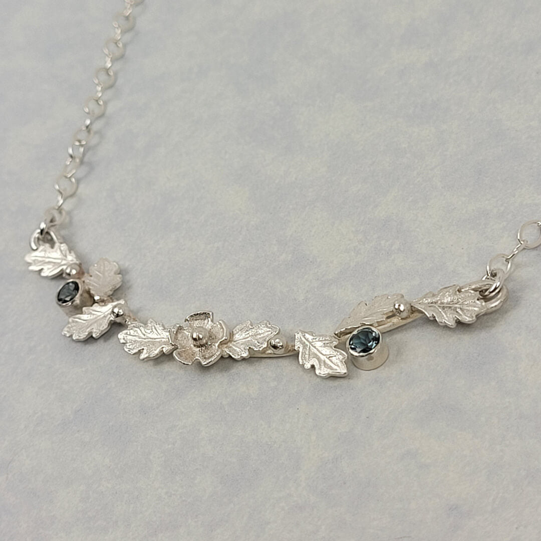 sterling silver garland flower necklace